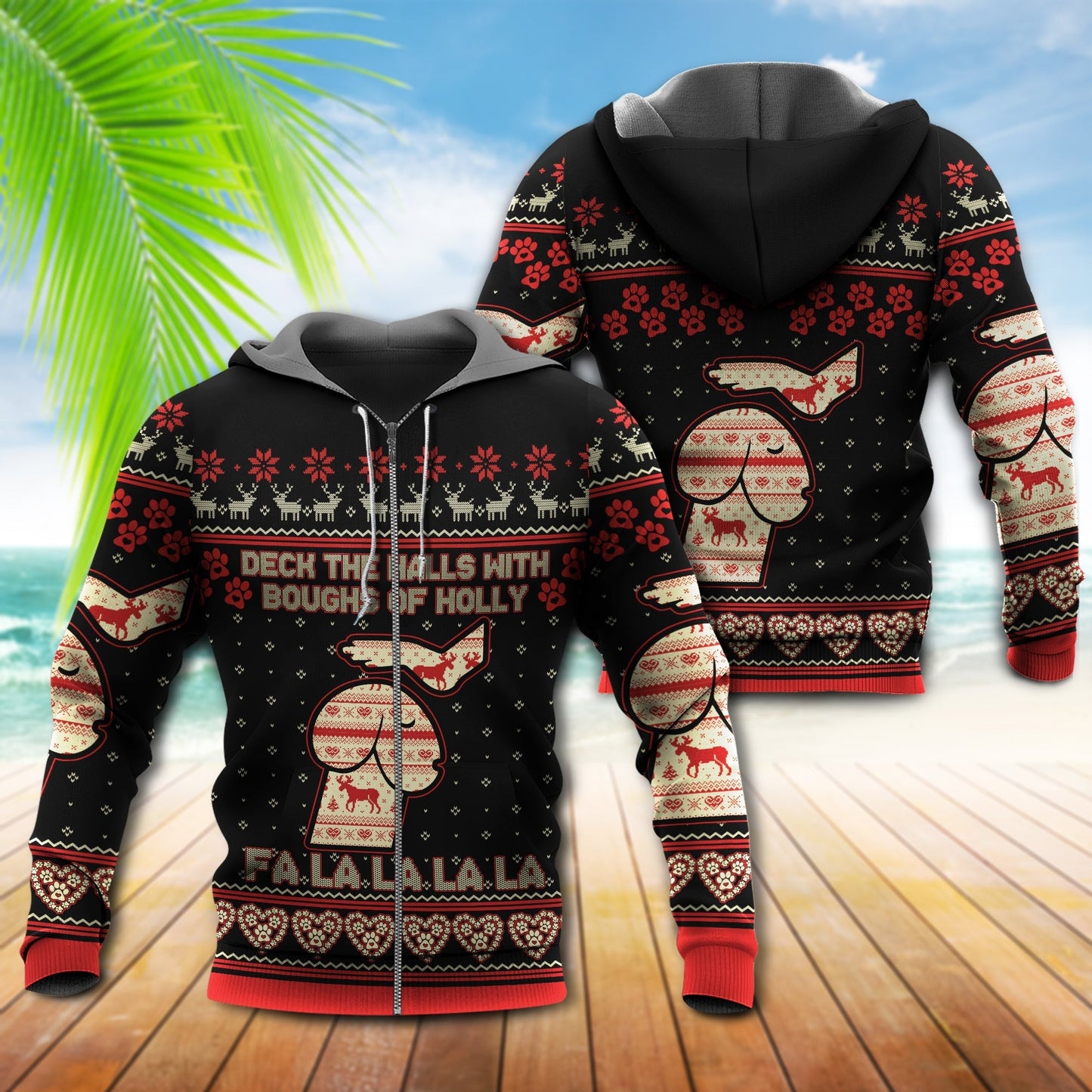 Christmas Dog Fa La Hoodie For Winter Adventures Family Gatherings And Festive Everyday Style