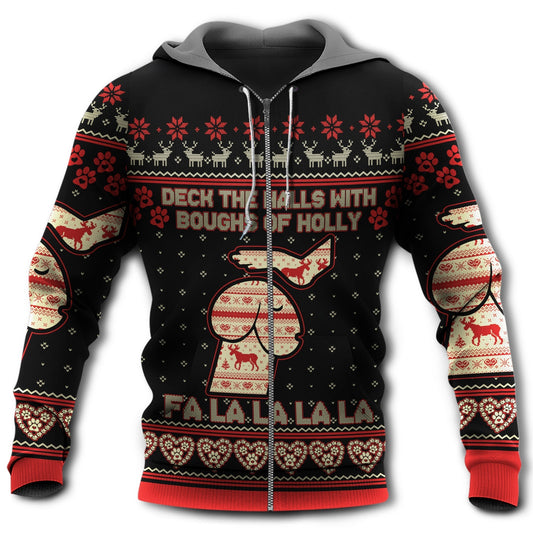 Christmas Dog Fa La Hoodie For Winter Adventures Family Gatherings And Festive Everyday Style