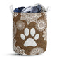 Dog Paw Lace Handmade Laundry Basket For Bathroom Bedroom Storage