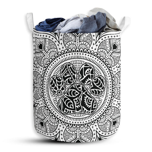 Dog Paw Mandala Laundry Basket For Bathroom Bedroom Storage