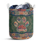 Dog Paw Mandala Green Laundry Basket For Bathroom Bedroom Storage