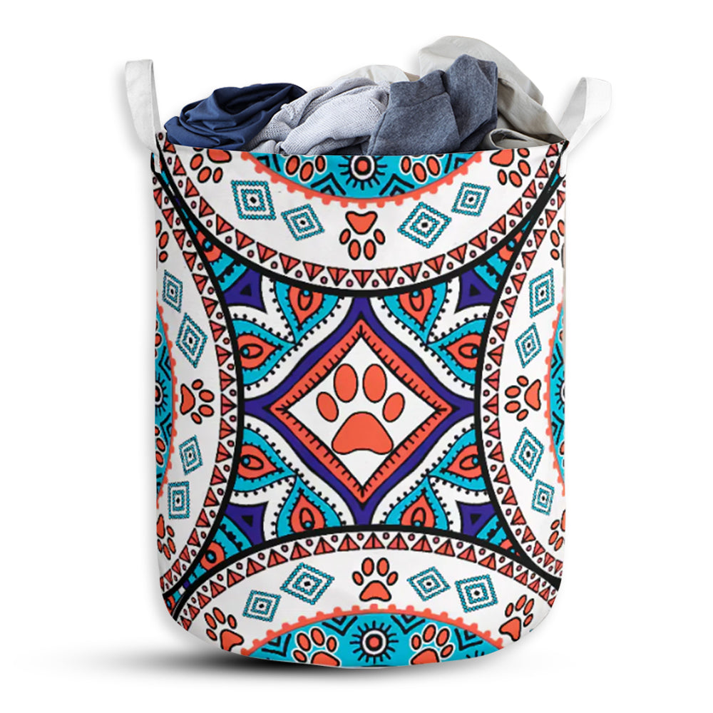 Dog Paw Pattern Laundry Basket For Bathroom Bedroom Storage