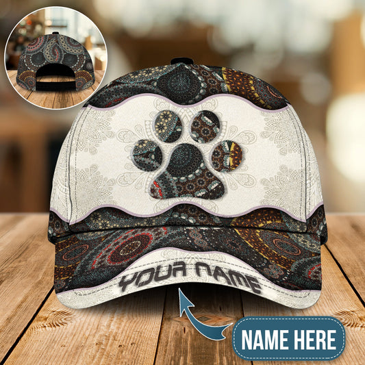 Dog Paw Mandala Vintage Personalized Classic Cap For Everyday Outfits Coastal Travel And Gift Giving