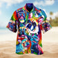 Christmas Santa Tree Hawaiian Shirt Summer Design Detail For Weekend Trips