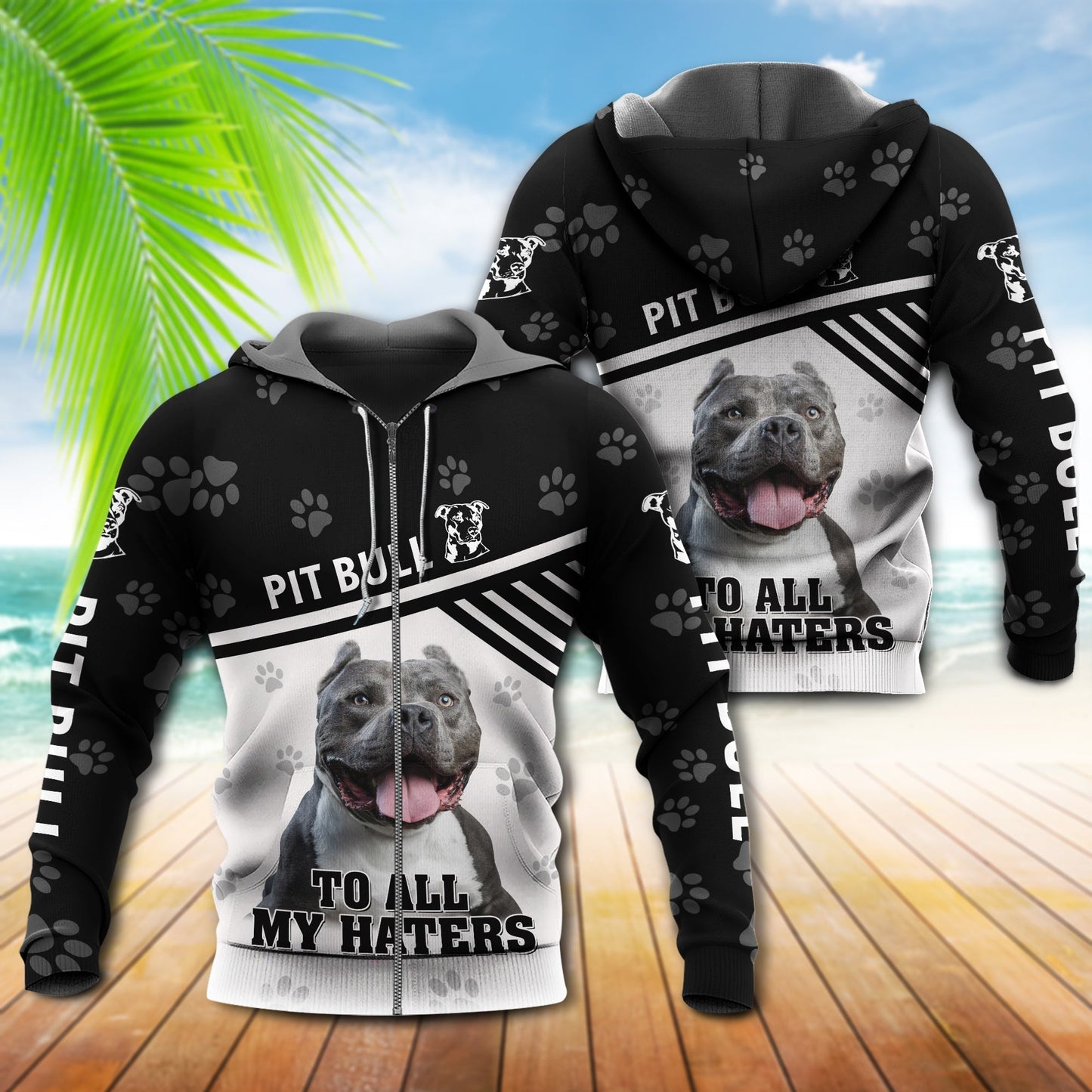 Bold Pitbull Dog Attitude Hoodie For Nature Inspired Streetwear Weekend Trips And Comfort