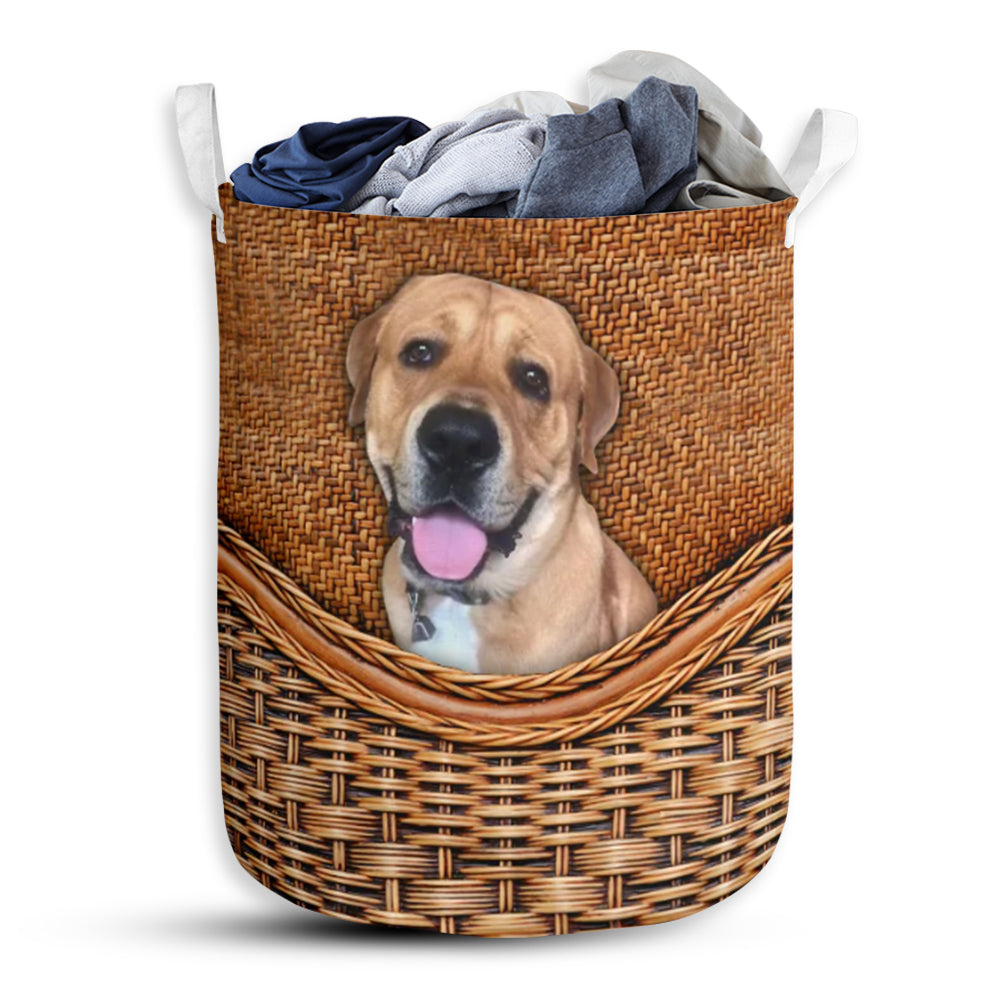 Dog Rattan Texture Lovely Life Laundry Basket For Bathroom Bedroom Storage