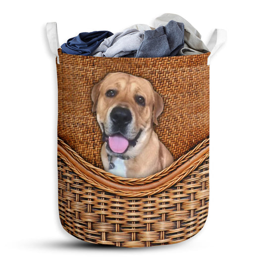Dog Rattan Texture Lovely Life Laundry Basket For Bathroom Bedroom Storage