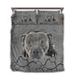 Gray Pit Bull Dog Sleeping Bedding Cover For Pet Lover Bedroom Decor