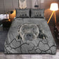 Gray Pit Bull Dog Sleeping Bedding Cover For Pet Lover Bedroom Decor