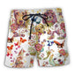 Dog And Butterfly Lover Beach Shorts Graphic Detail For Resort Trips And Casual Outings