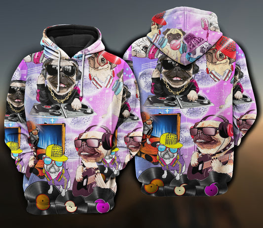 Dog Feeling Music Pug Hoodie For Music Lovers Concert Outings Travel And Everyday Streetwear