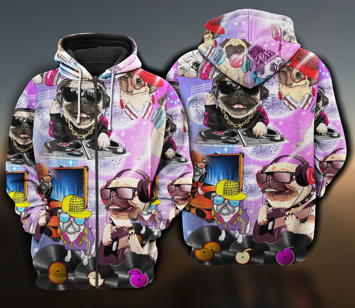 Dog Feeling Music Pug Hoodie For Music Lovers Concert Outings Travel And Everyday Streetwear
