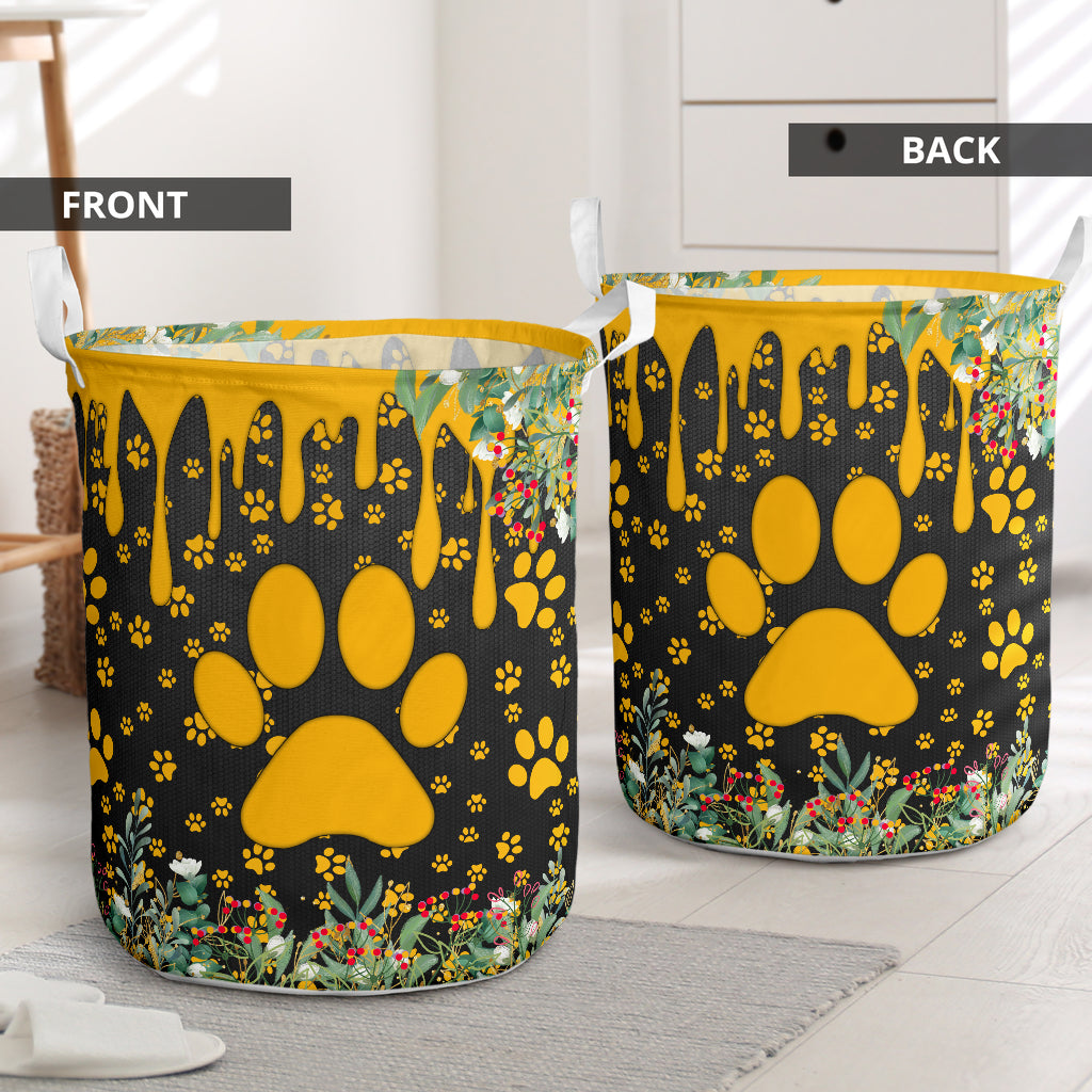 Dog Mom Flower Laundry Basket For Room Home Organizer