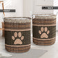 Dog Paw Fabric Border Laundry Basket For Room Home Organizer