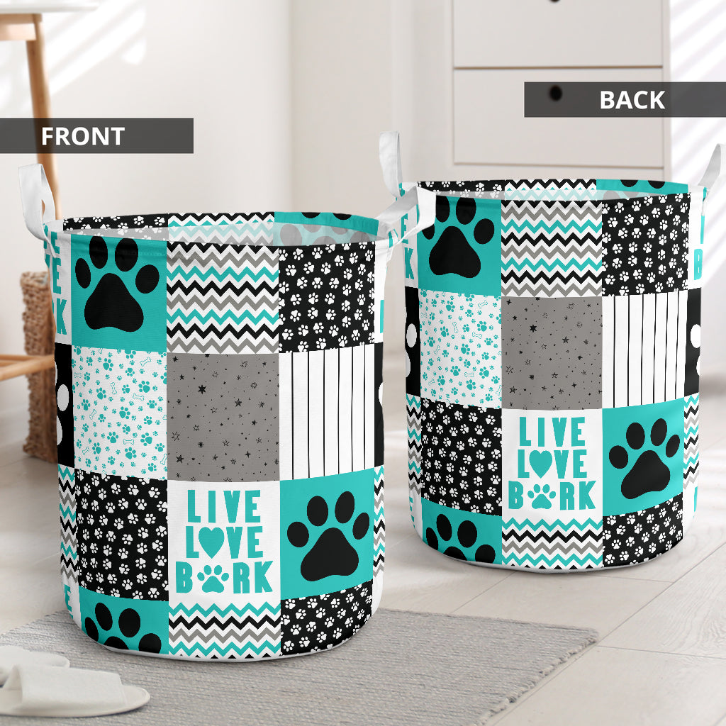 Dog Paw Live Love Bank Laundry Basket For Room Home Organizer