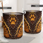 Dog Paw Pattern Wood Laundry Basket For Room Home Organizer