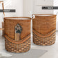 Dog Paw Rattan Texture Laundry Basket For Room Home Organizer