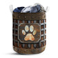 Small Size Dog Paw Vintage Style Laundry Basket For Bathroom Bedroom Storage