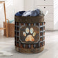 Dog Paw Vintage Style Laundry Basket For Room Home Organizer