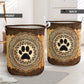 Dog Paw Wood Mandala Laundry Basket For Room Home Organizer