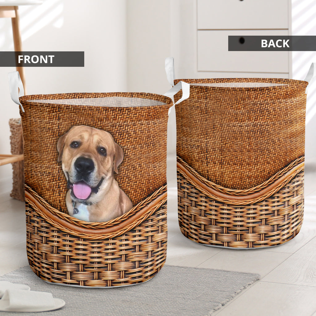 Dog Rattan Texture Lovely Life Laundry Basket For Room Home Organizer
