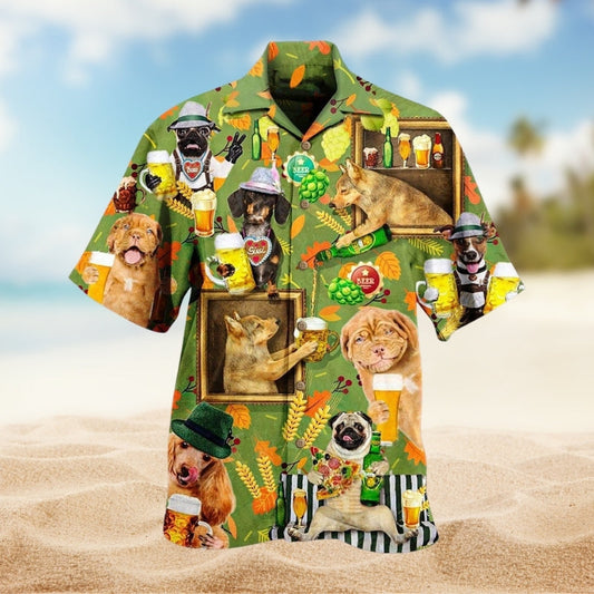 Dogs Beer Hawaiian Shirt For Animal Lovers, Beach Travel, And Casual Summer Style