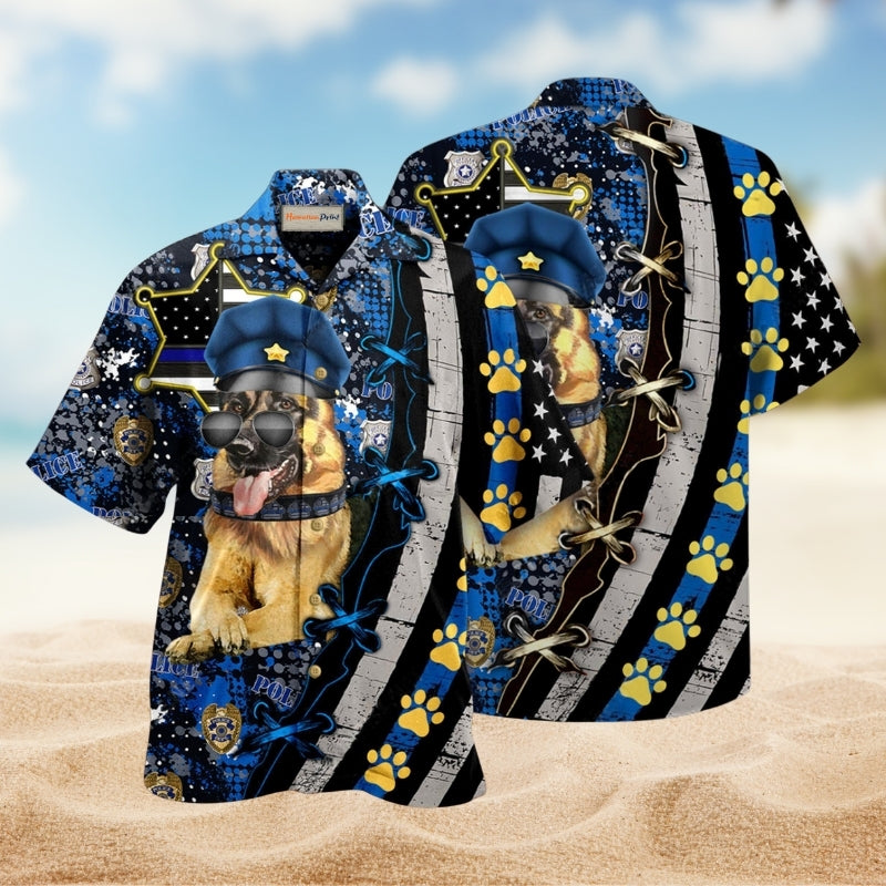 Dogs Back The Blue German Shepherd Hawaiian Shirt For Summer Vacation Beach Travel And Relaxed Casual Wear