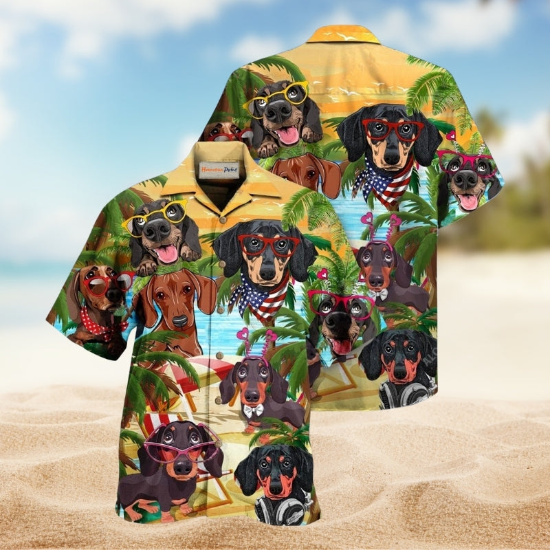 Dogs Dachshund Hawaii Beach Hawaiian Shirt For Resort Travel Coastal Fans And Thoughtful Beach Gifts