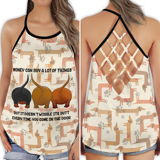 Dachshund Money Can Buy Funny Hollow Tank Top For Yoga Workouts And Casual Wear