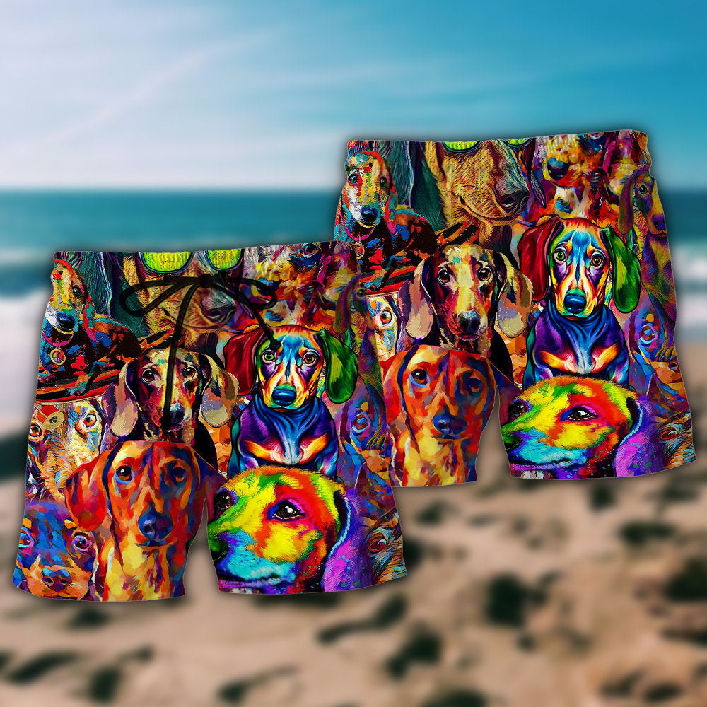 Dachshund Dogs Is Better With A Dachshund Beach Shorts For Vacation Travel And Relaxed Outdoor Comfort