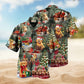 Vintage Gardening Hawaiian Shirt Collar And Front View For Casual Outings