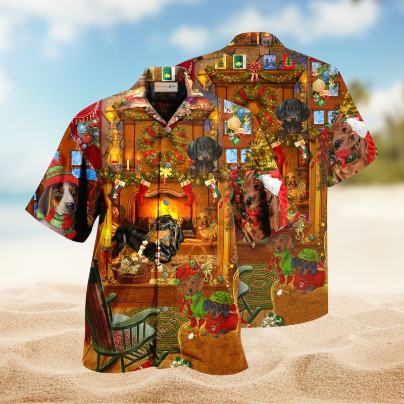 Christmas Creative Pattern Hawaiian Shirt For Island Vacations, Resort Wear, And Relaxed Seasonal Style