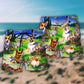 Corgi Floral Sky Beach Shorts Pattern Detail For Holiday Travel And Easy Warm Weather Wear