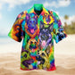 Summer Dogs Hawaiian Shirt For Summer Vacation, Beach Travel, And Casual Wear