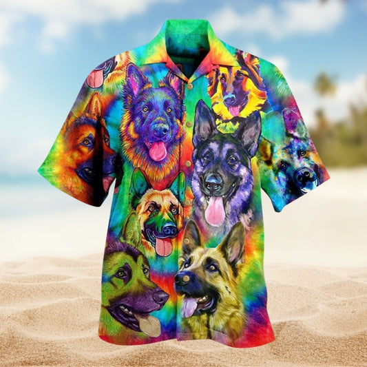 Summer Dogs Hawaiian Shirt For Summer Vacation, Beach Travel, And Casual Wear