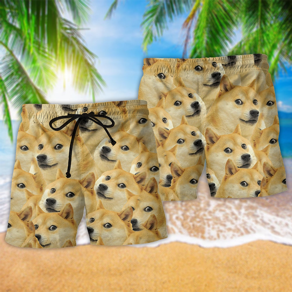 Dog Meme Colorful Beach Shorts Pattern Detail For Island Trips And Easygoing Coastal Style