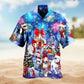 Christmas Creative Pattern Hawaiian Shirt Design View For Warm Weather Events