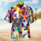 Watercolor Dogs Hawaiian Shirt For Island Vacations, Weekend Events, And Relaxed Everyday Outfits