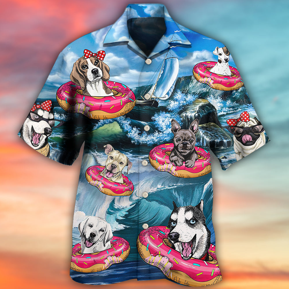 Cute Dog Hawaiian Shirt For Summer Vacation And Beach Travel