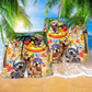 Puppies Summer Beach Shorts Pattern Detail For Warm Weather Comfort And Comfortable Resort Style
