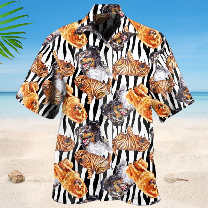 Dogs Black Striped Hawaiian Shirt For Coastal Getaways, Outdoor Gatherings, And Thoughtful Gift Giving
