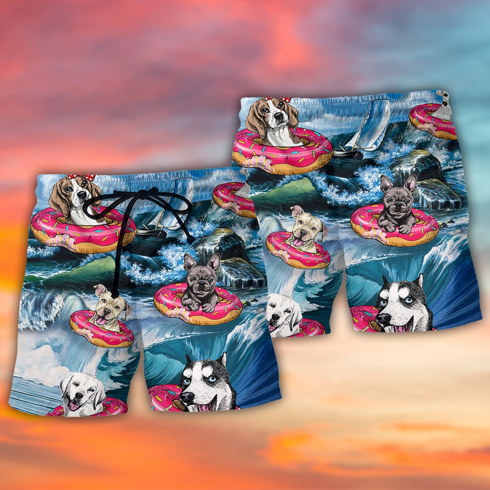 Cute Dog Playful Beach Shorts For Beach Trips And Relaxed Vacation Styling