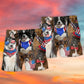 Patriotic Dogs Independence Day Beach Shorts For Tropical Getaways And Weekend Adventures