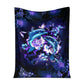 Dolphin And Blue Flowers Flannel Blanket For Cozy Bedroom Sofa Decor