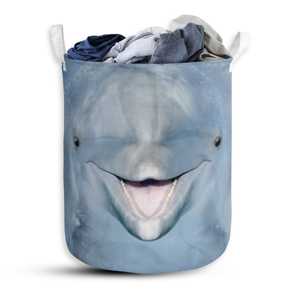 Dolphin Face And Butt Laundry Basket For Bathroom Bedroom Storage