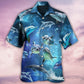 Dolphin Icy Winter Galaxy Hawaiian Shirt For Vacation Days And Relaxed Coastal Outings