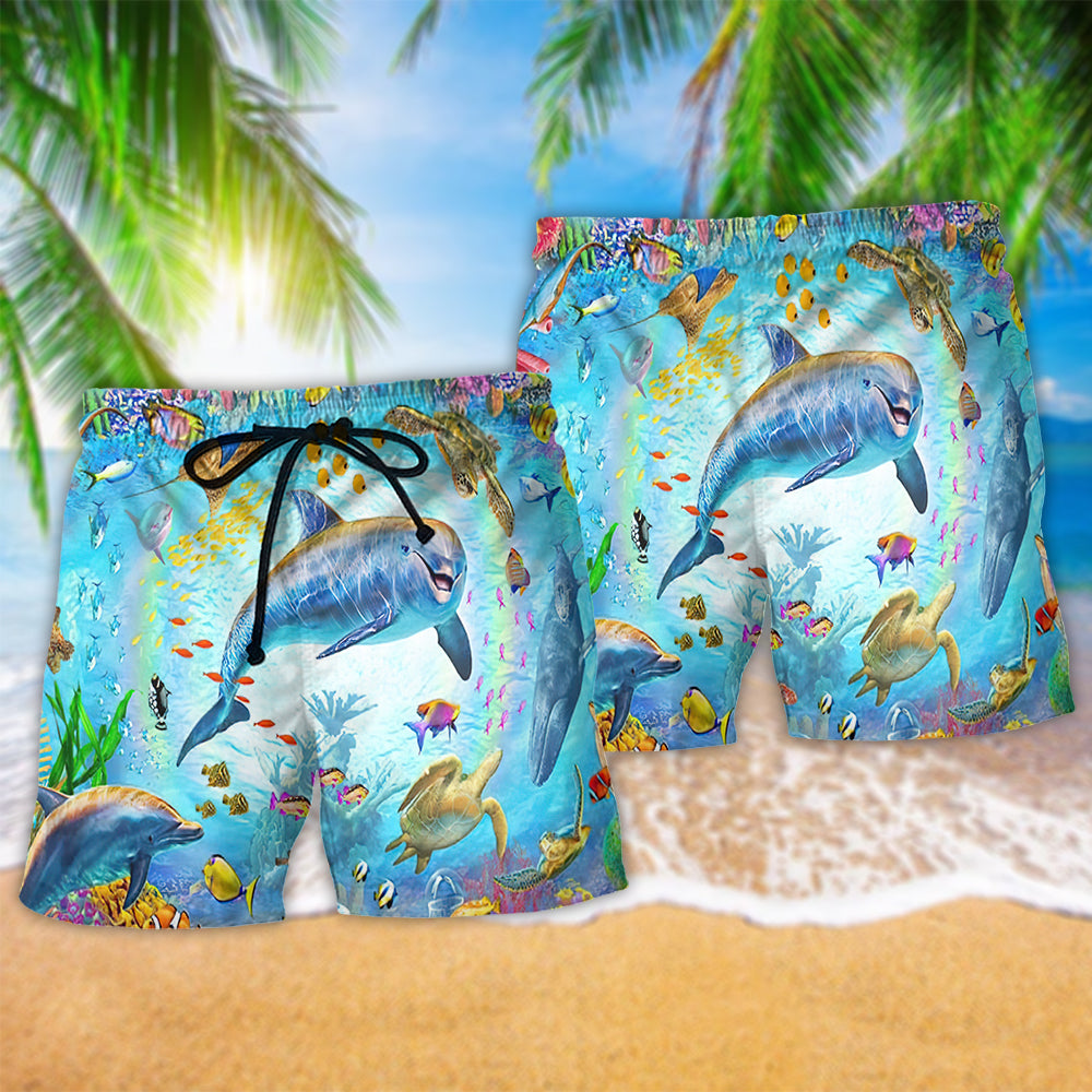 Dolphin Ocean Life Cool Beach Shorts For Resort Travel And Thoughtful Summer Gifting