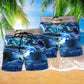 Dolphin Love Ocean Love Human Hawaiian Print Beach Shorts For Beach Days And Coastal Travel