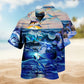 Tropical Funny Golf Dog Hawaiian Shirt Creative Print View For Warm Weather Events