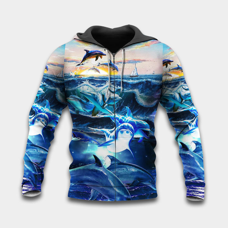 Dolphin Love Ocean People Hoodie For Seaside Adventures Daily Style And Comfortable Outfits